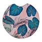 Tropical Teal Leaves 2 Pack Neoprene Car Coaster Set