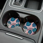 Tropical Teal Leaves 2 Pack Neoprene Car Coaster Set