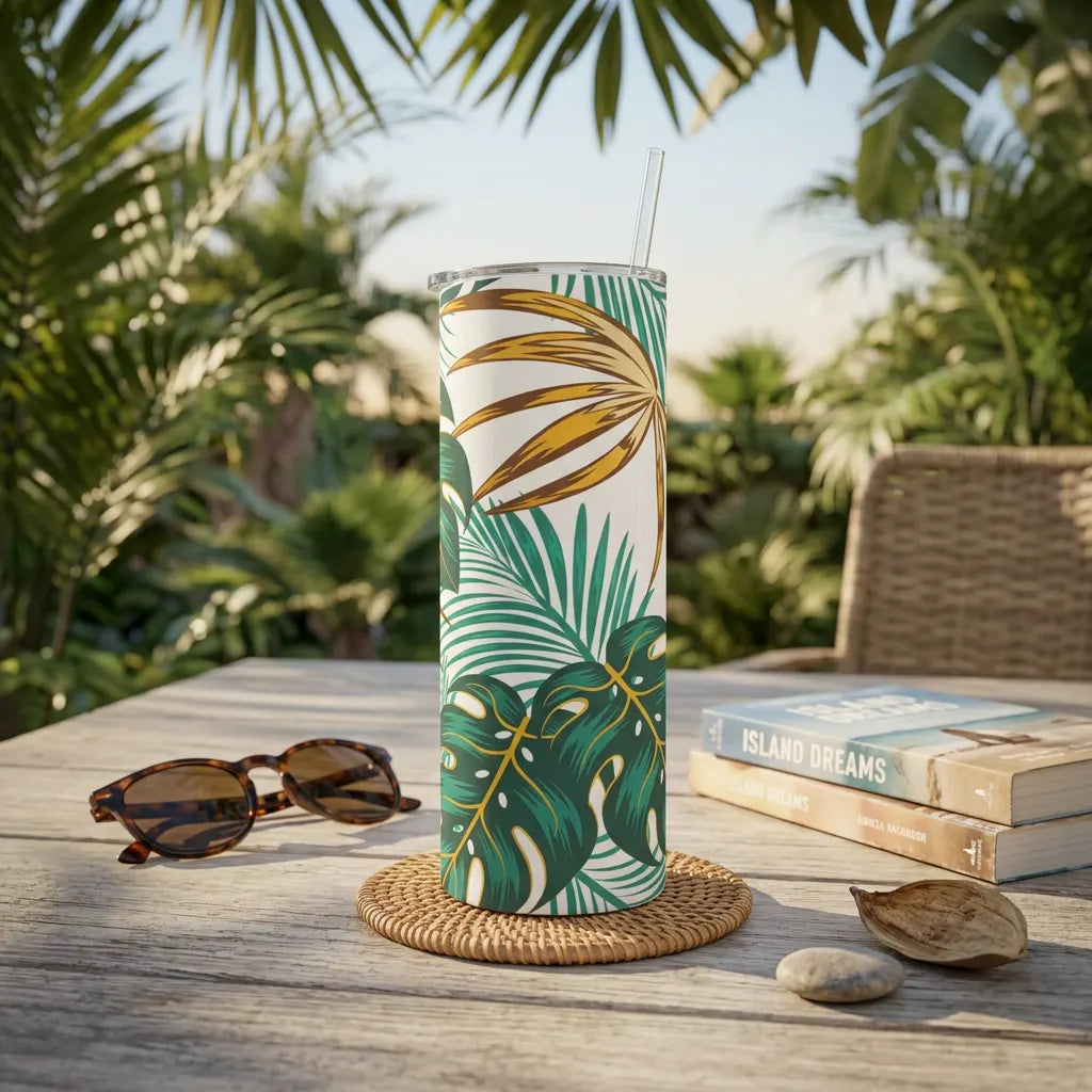 20 oz Tropical Monstera Leaves Sublimation Tumbler