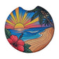 Tropical Sunset Beach 2 Pack Neoprene Car Coaster Set