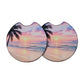 Tropical Sunset Beach 2-Pack Neoprene Car Coaster Set