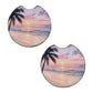 Tropical Sunset Beach 2-Pack Neoprene Car Coaster Set