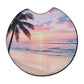 Tropical Sunset Beach 2-Pack Neoprene Car Coaster Set