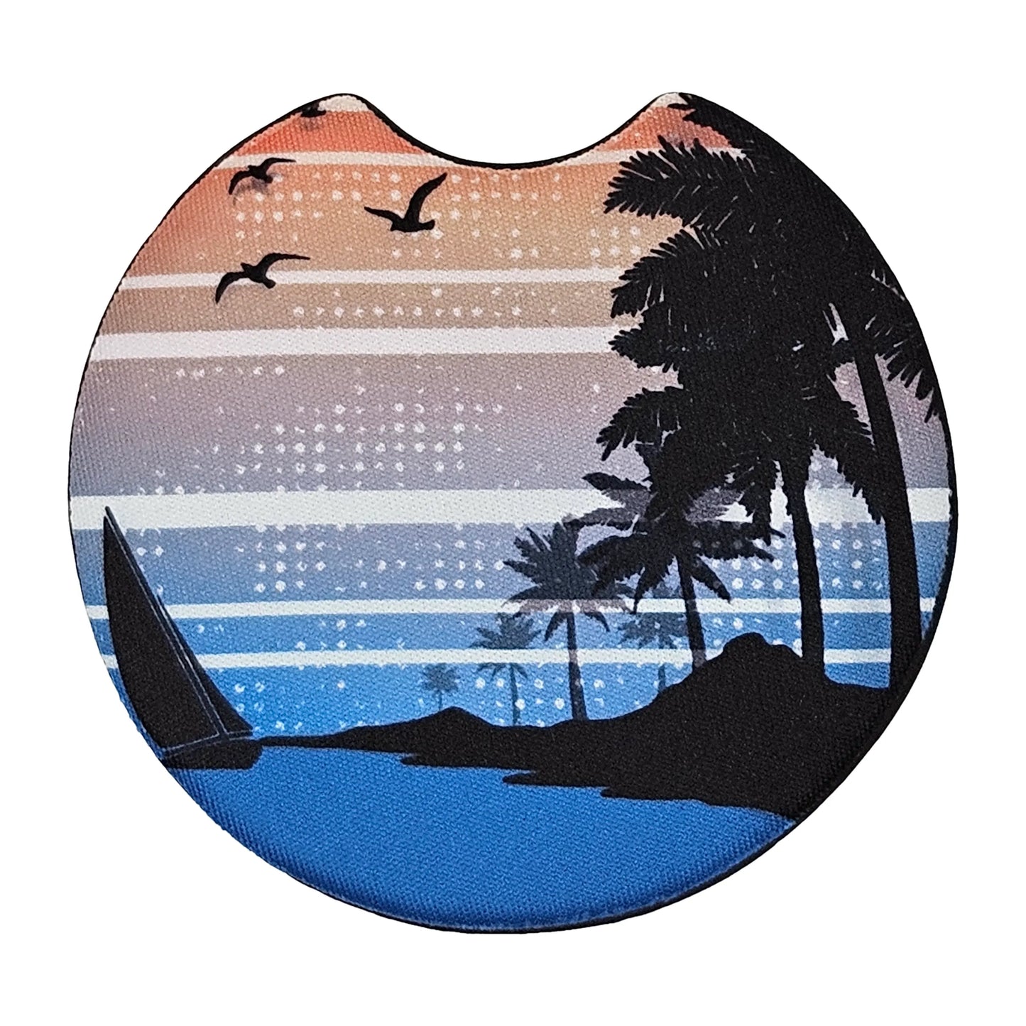 Tropical Sunset Sailing 2 Pack Neoprene Car Coaster Set
