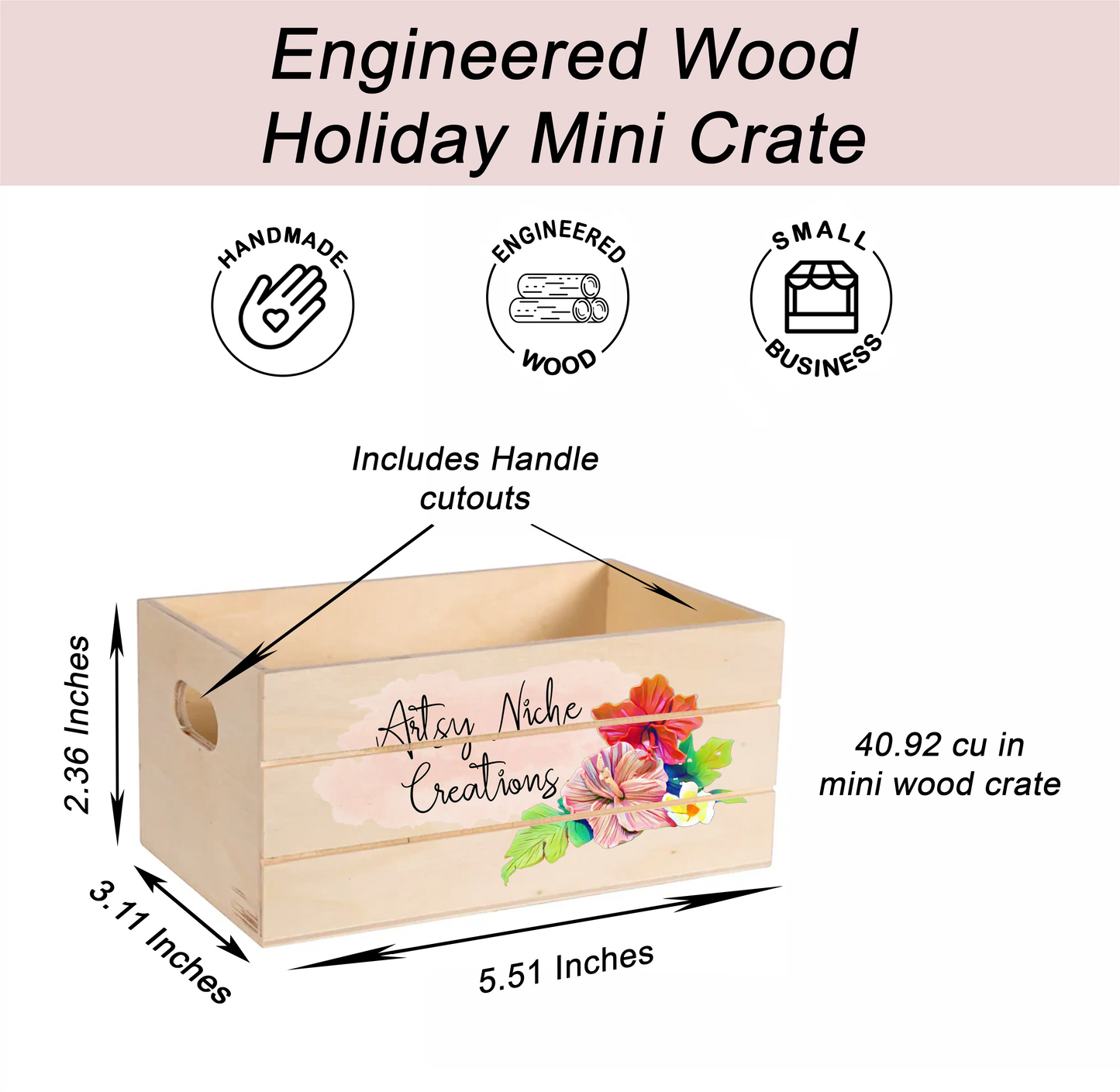 Christmas Tree Farm Brown Design Holiday Wood Mini Crate