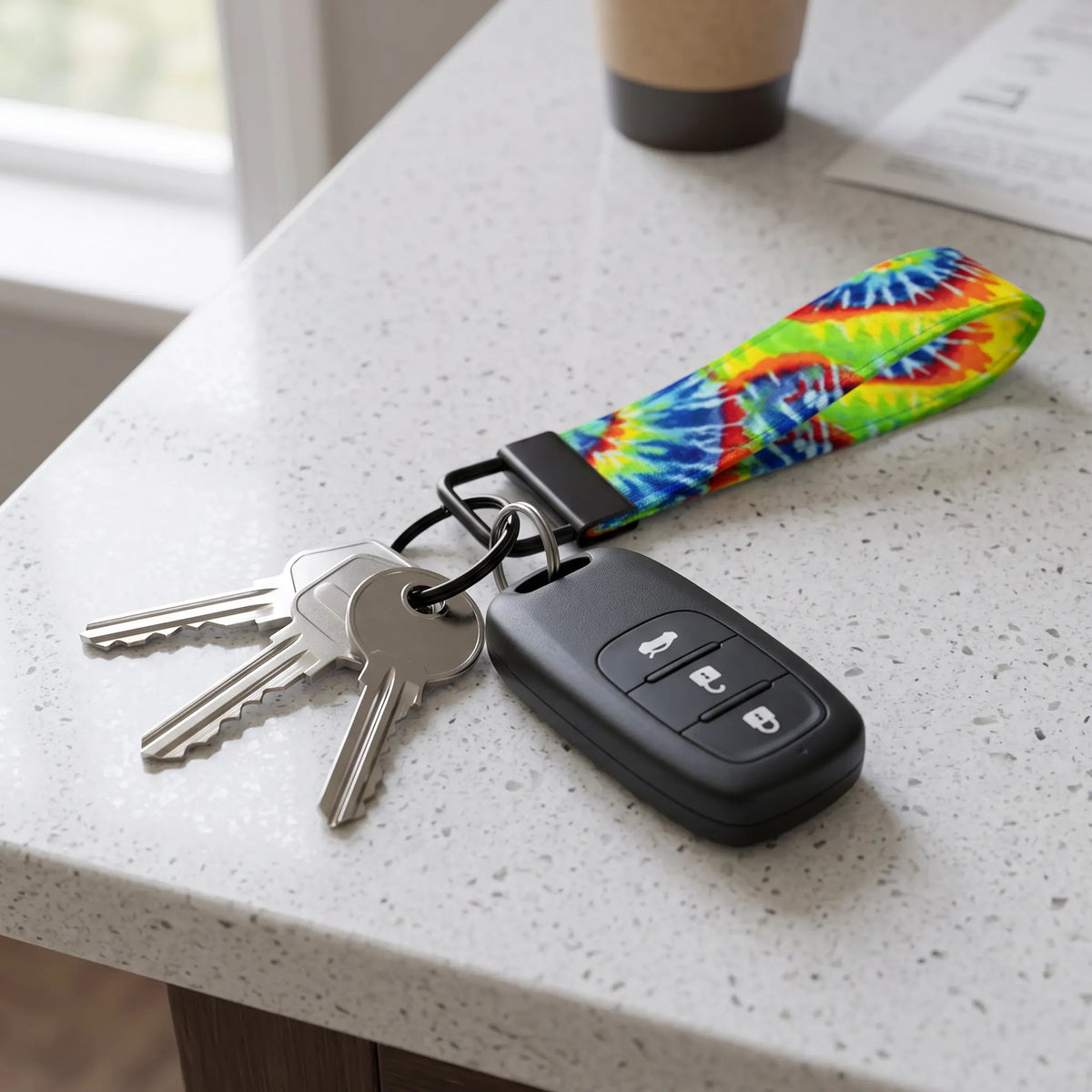 Colorful Tie-Dye Keychain Wristlet