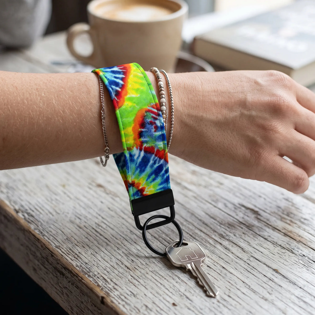 Colorful Tie-Dye Keychain Wristlet