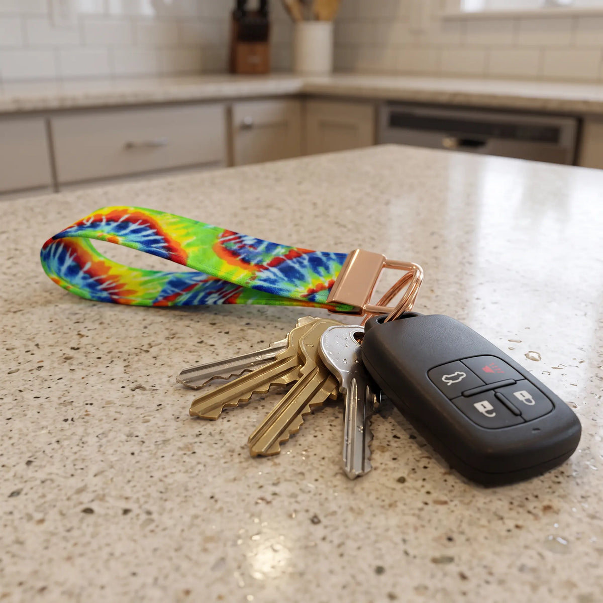 Colorful Tie-Dye Keychain Wristlet