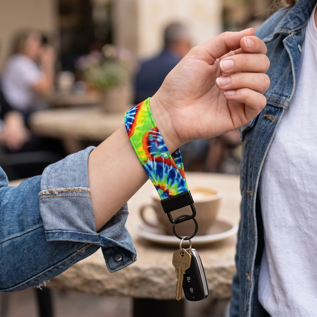 Colorful Tie-Dye Keychain Wristlet