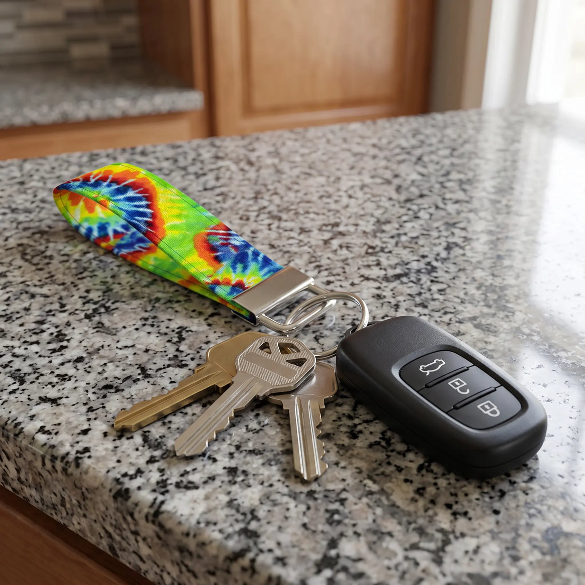 Colorful Tie-Dye Keychain Wristlet