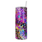 Holographic Purple Glitter & Paint Splatter Leopard Tracks 20oz Skinny Tumbler