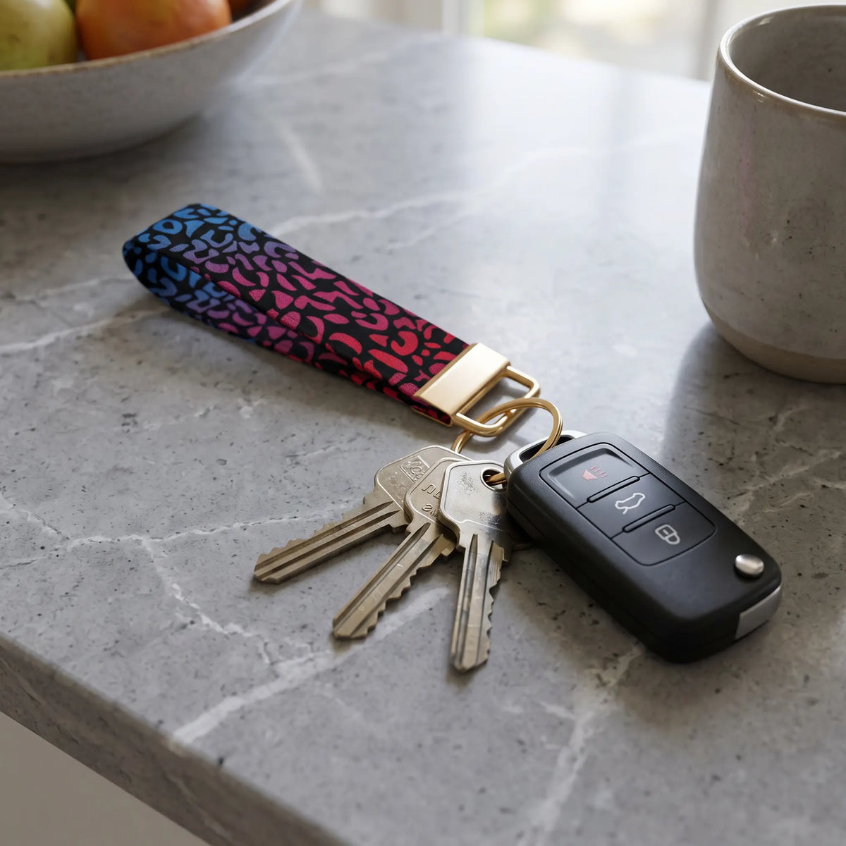 Rainbow Leopard Keychain Wristlet