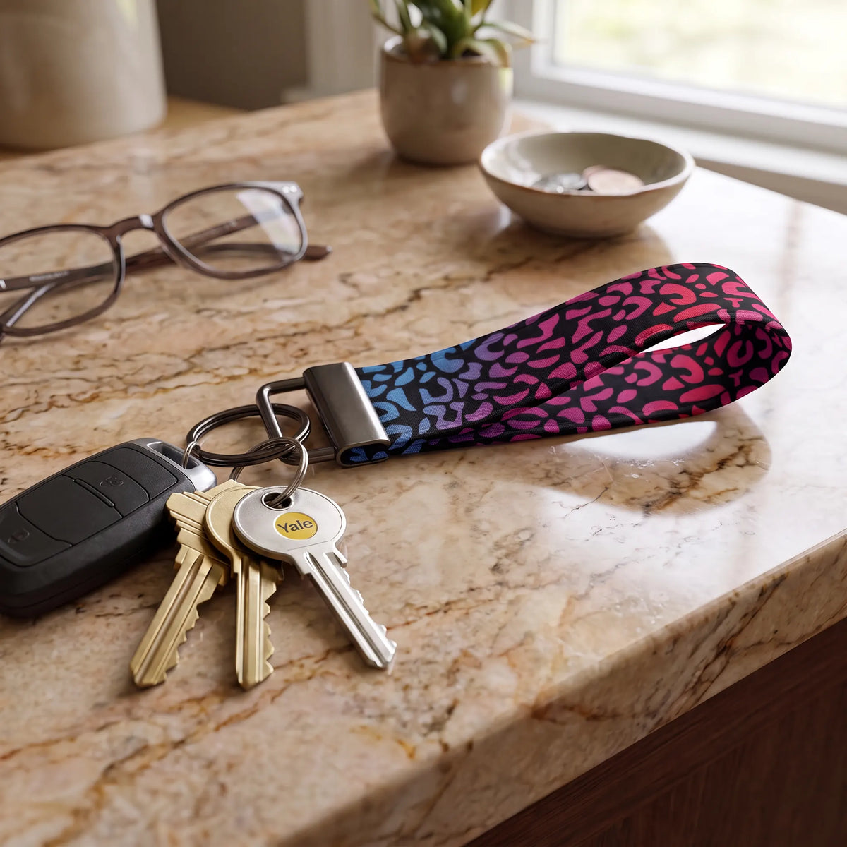 Rainbow Leopard Keychain Wristlet