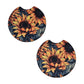 Watercolor Sunflower 2-Pack Neoprene Car Coaster Set
