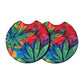 Tie Dye Cannabis Leaf 2-Pack Neoprene Car Coaster Set