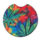 Tie Dye Cannabis Leaf 2-Pack Neoprene Car Coaster Set