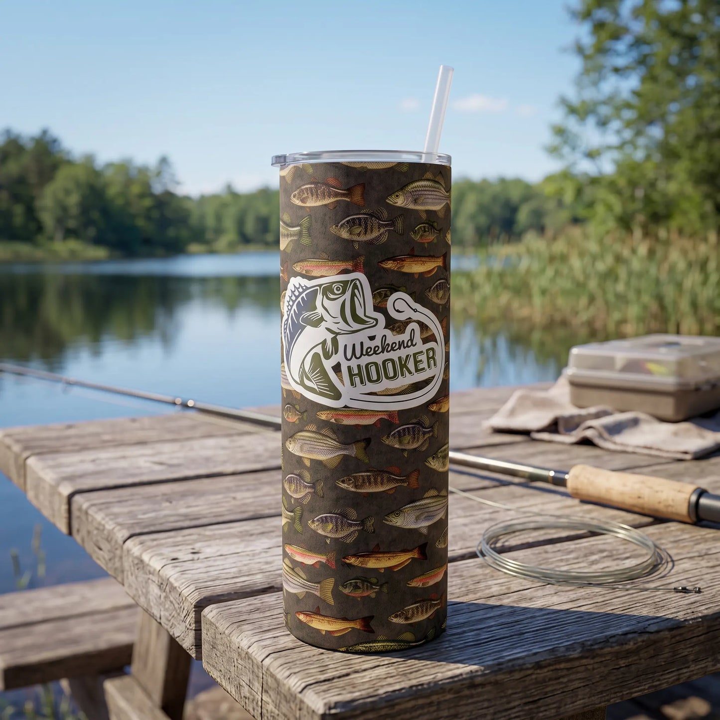 Weekend Hooker 20oz Fishing Skinny Tumbler