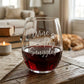 Wine & Dog Snuggles Etched 15oz Stemless Wine Glass