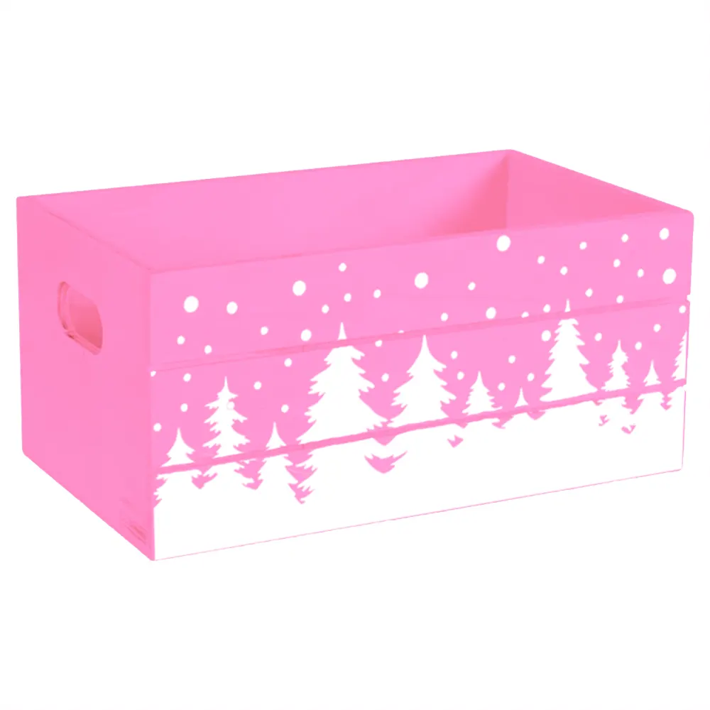 Winter Scene Holiday Wood Mini Crate