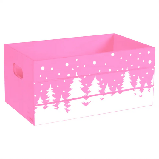 Winter Scene Holiday Wood Mini Crate