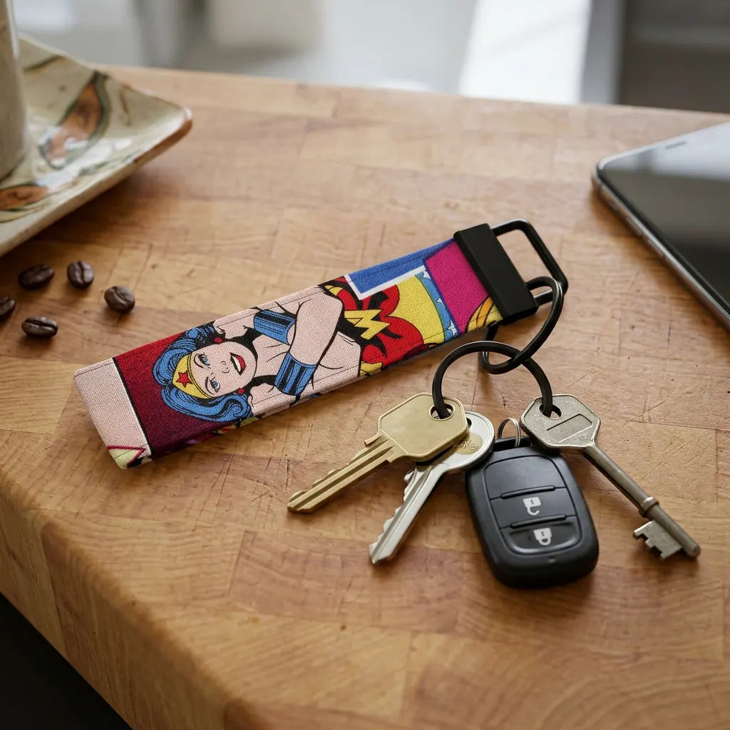 Retro Wonder Woman Comic Keychain Wristlet