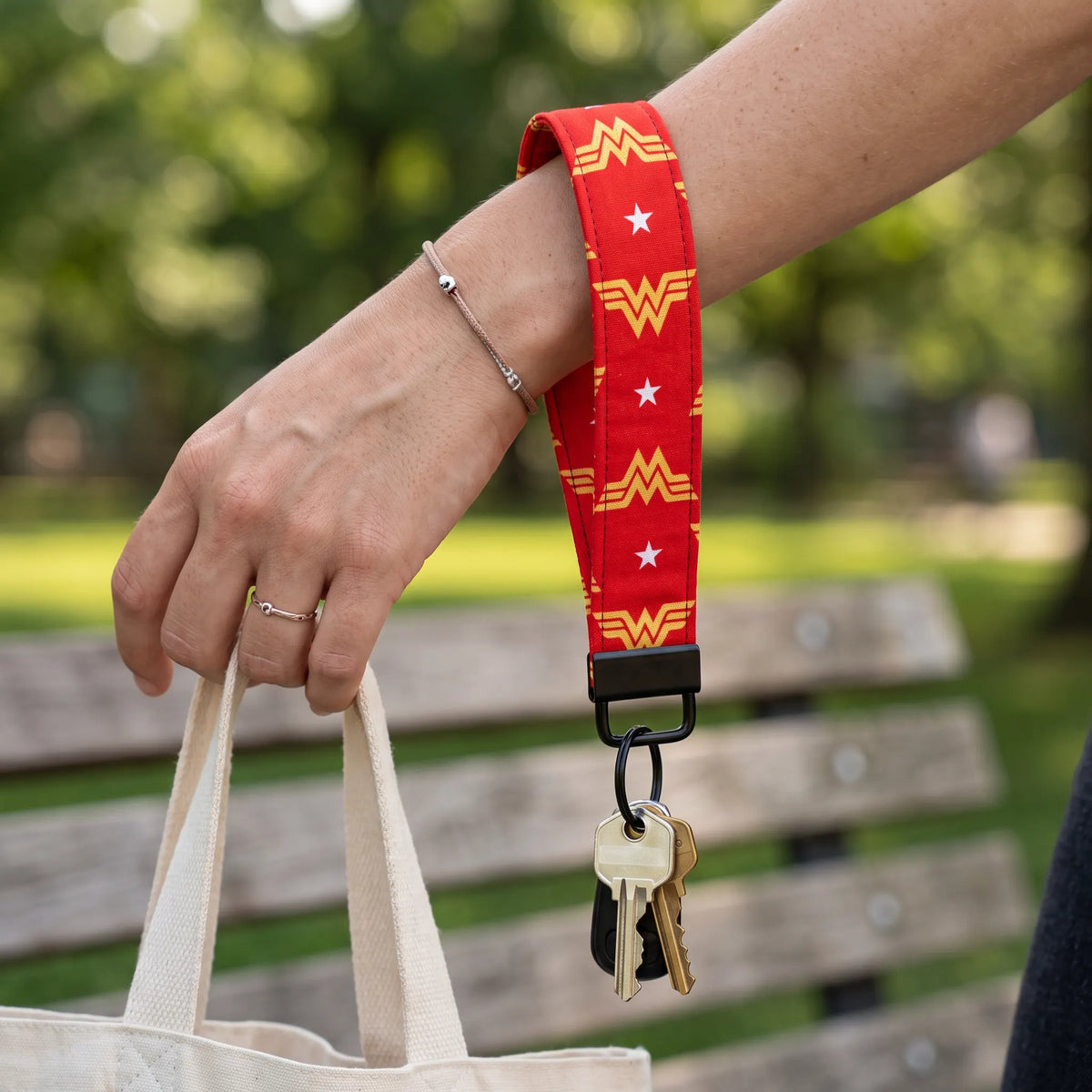 Retro Wonder Woman Logo Keychain Wristlet