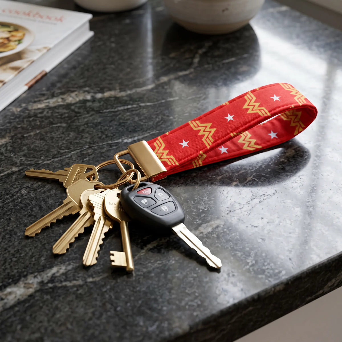 Retro Wonder Woman Logo Keychain Wristlet