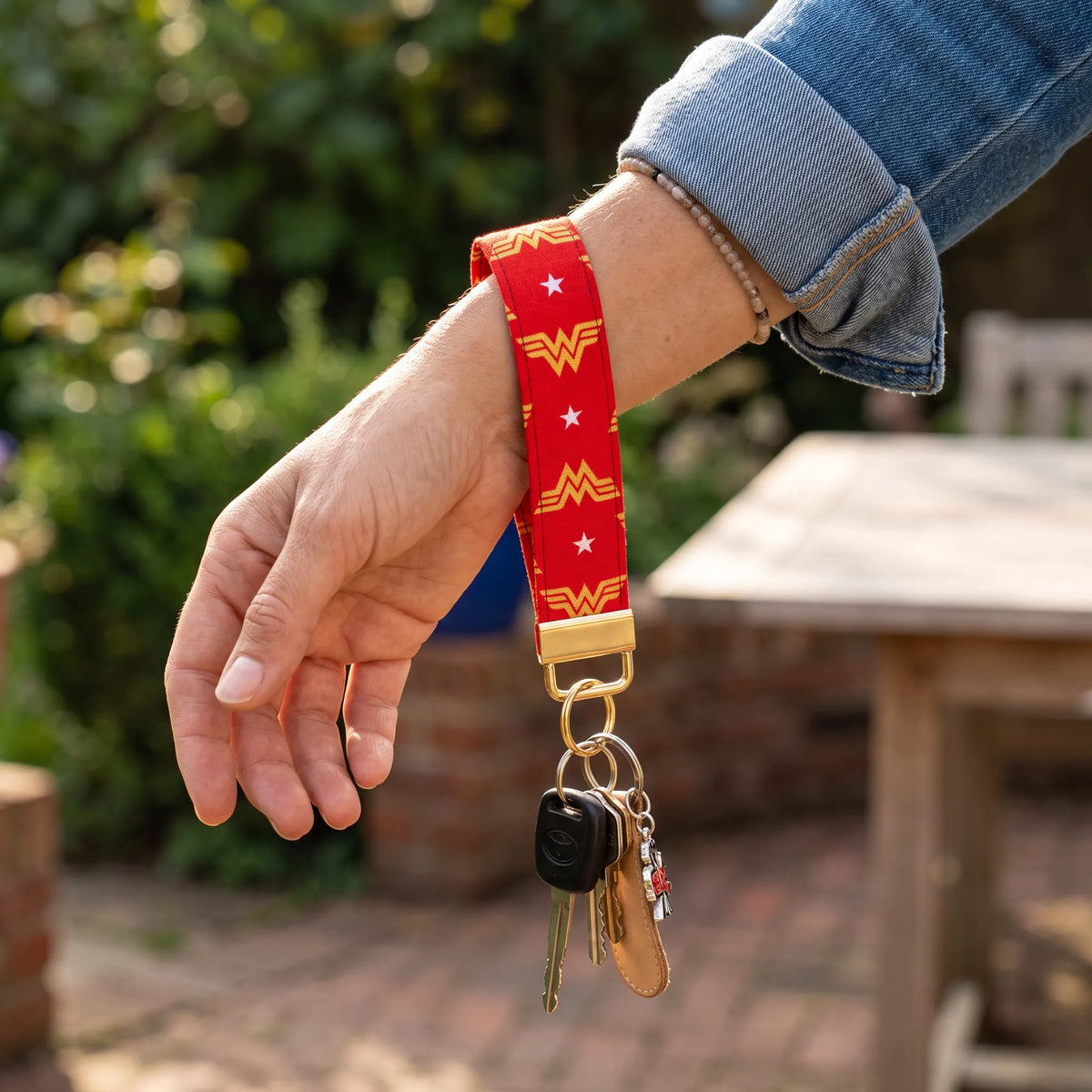 Retro Wonder Woman Logo Keychain Wristlet