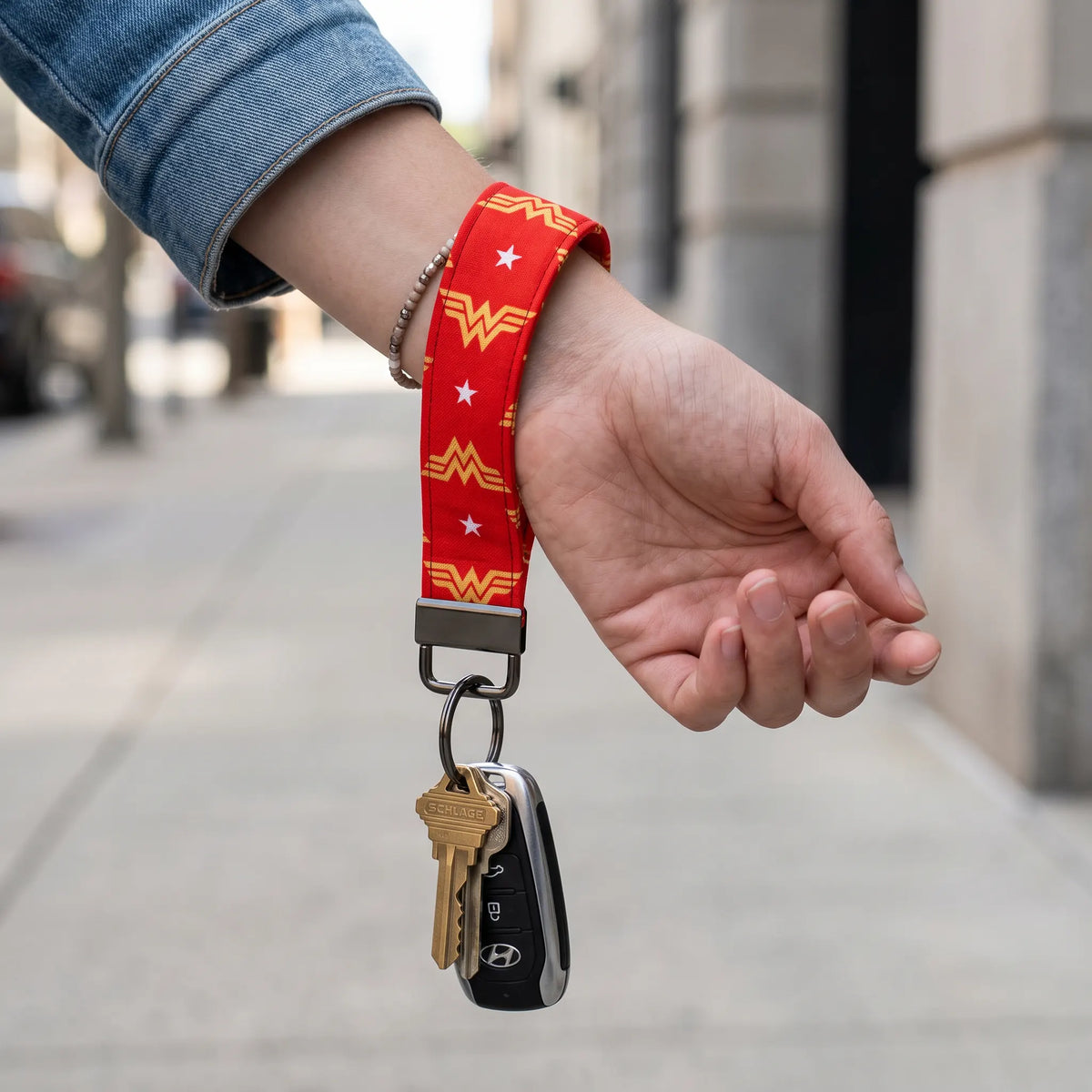 Retro Wonder Woman Logo Keychain Wristlet