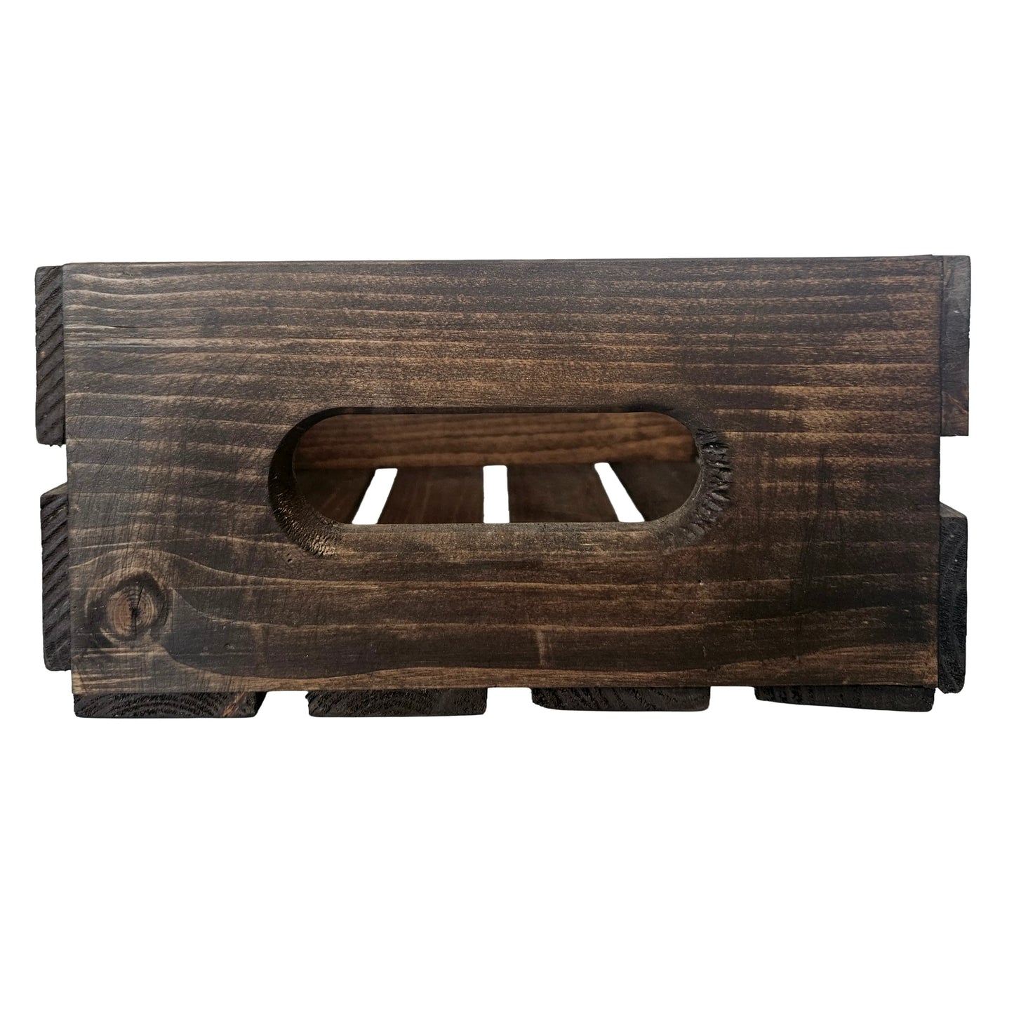 Wood Burnt Holiday Reindeer Snowflakes Solid Wood Crate