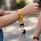 Mustard Botanical Floral Keychain Wristlet