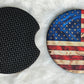 Rustic American Flag 2 Pack Neoprene Car Coaster Set