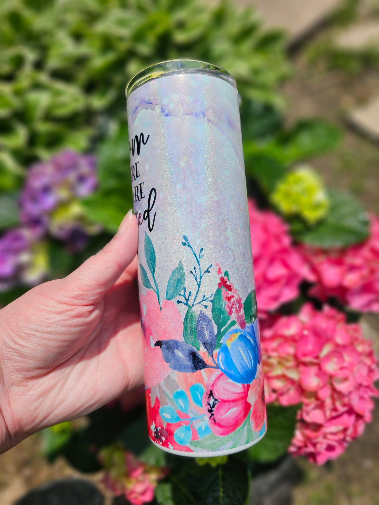 Holographic Bloom Where You Are Planted Floral 20oz Skinny Tumbler