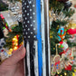 20 oz Police Thin Blue Line American Flag Glow-in-the-Dark Blue Sublimation Tumbler