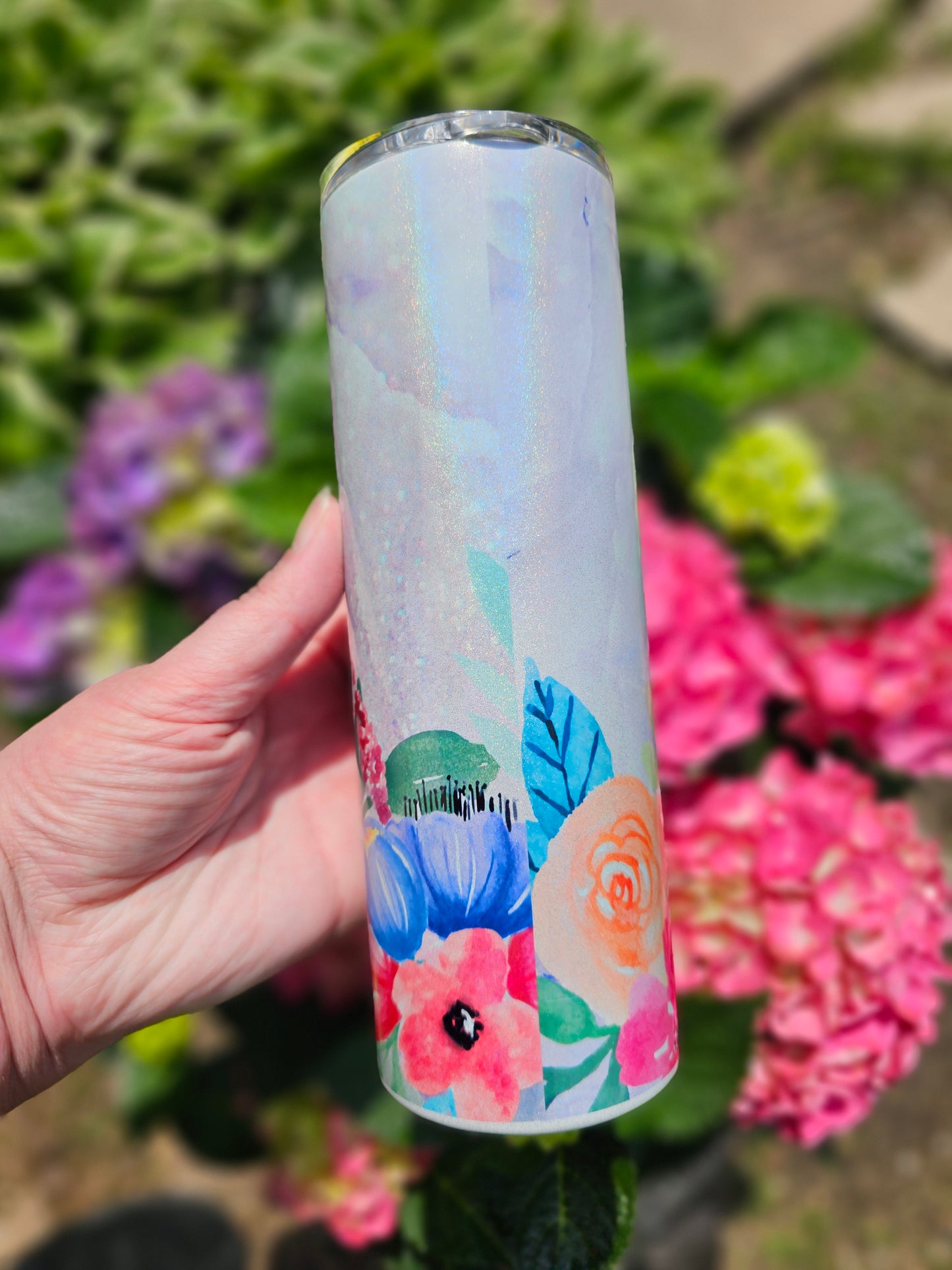 Holographic Bloom Where You Are Planted Floral 20oz Skinny Tumbler