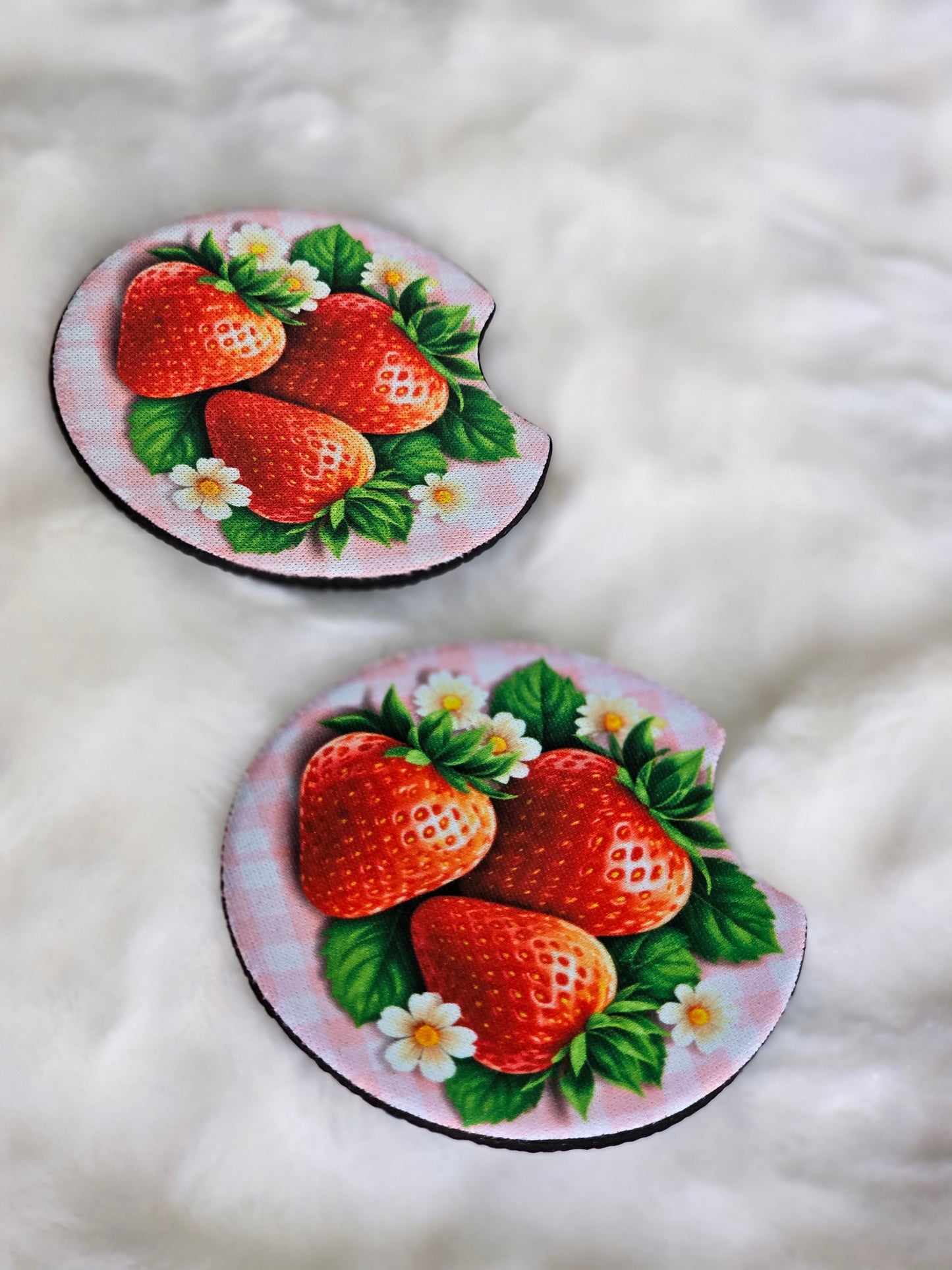 Strawberries 2 Pack Neoprene Car Coaster Set