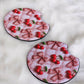 Cherry Pink Ribbon 2 Pack Neoprene Car Coaster Set