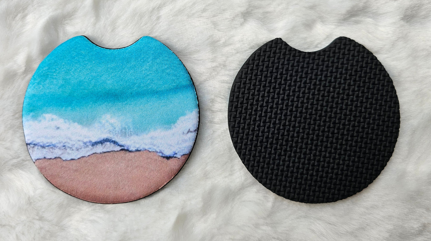 Ocean Beach Sand & Surf 2 Pack Neoprene Car Coaster Set
