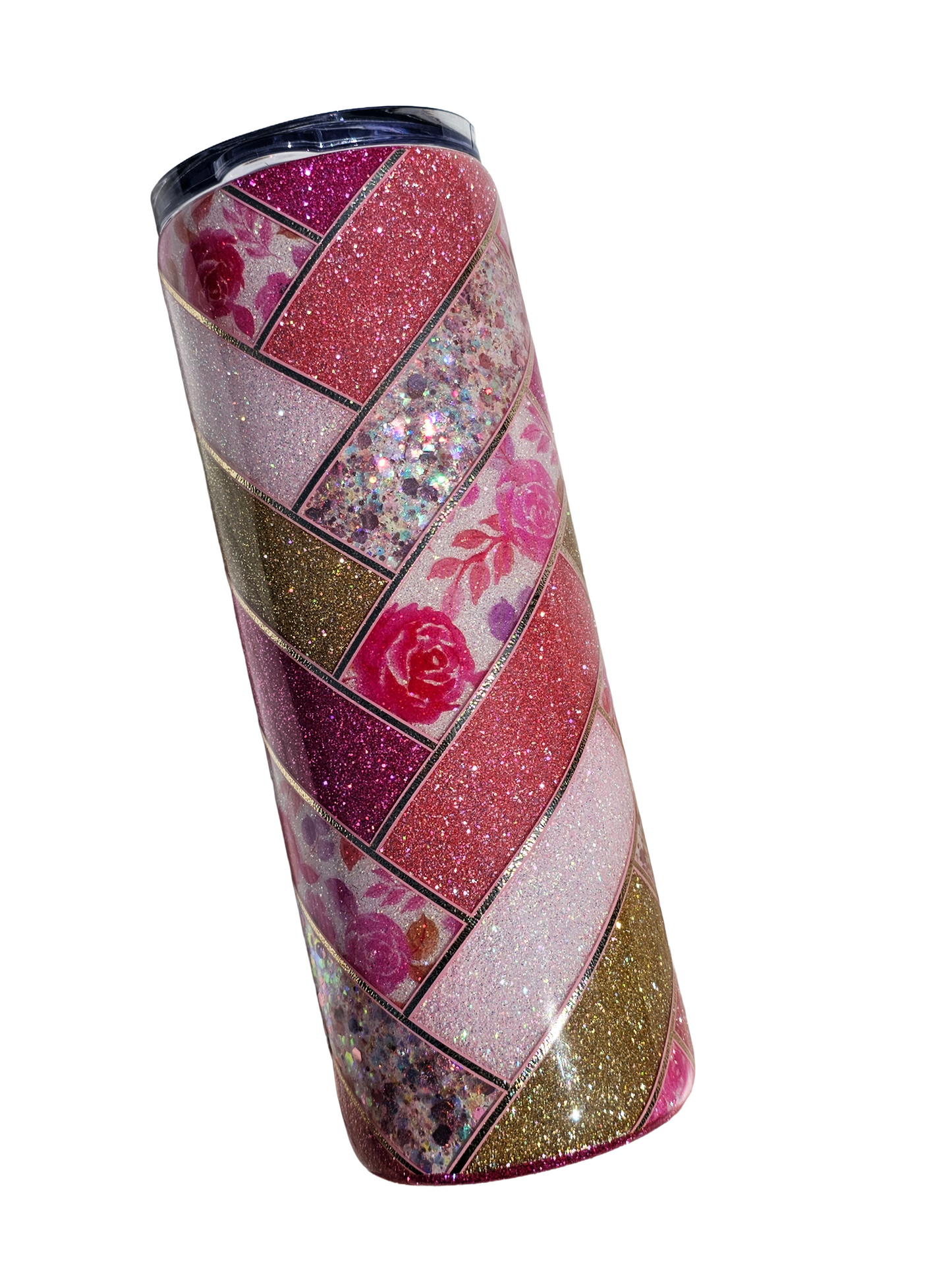 20 oz Pink Herringbone Epoxy Tumbler