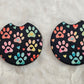 Watercolor Paw Prints 2 Pack Neoprene Car Coaster Set