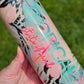 20 oz Hibiscus Tropical State Of Mind Pink Glitter Epoxy Tumbler
