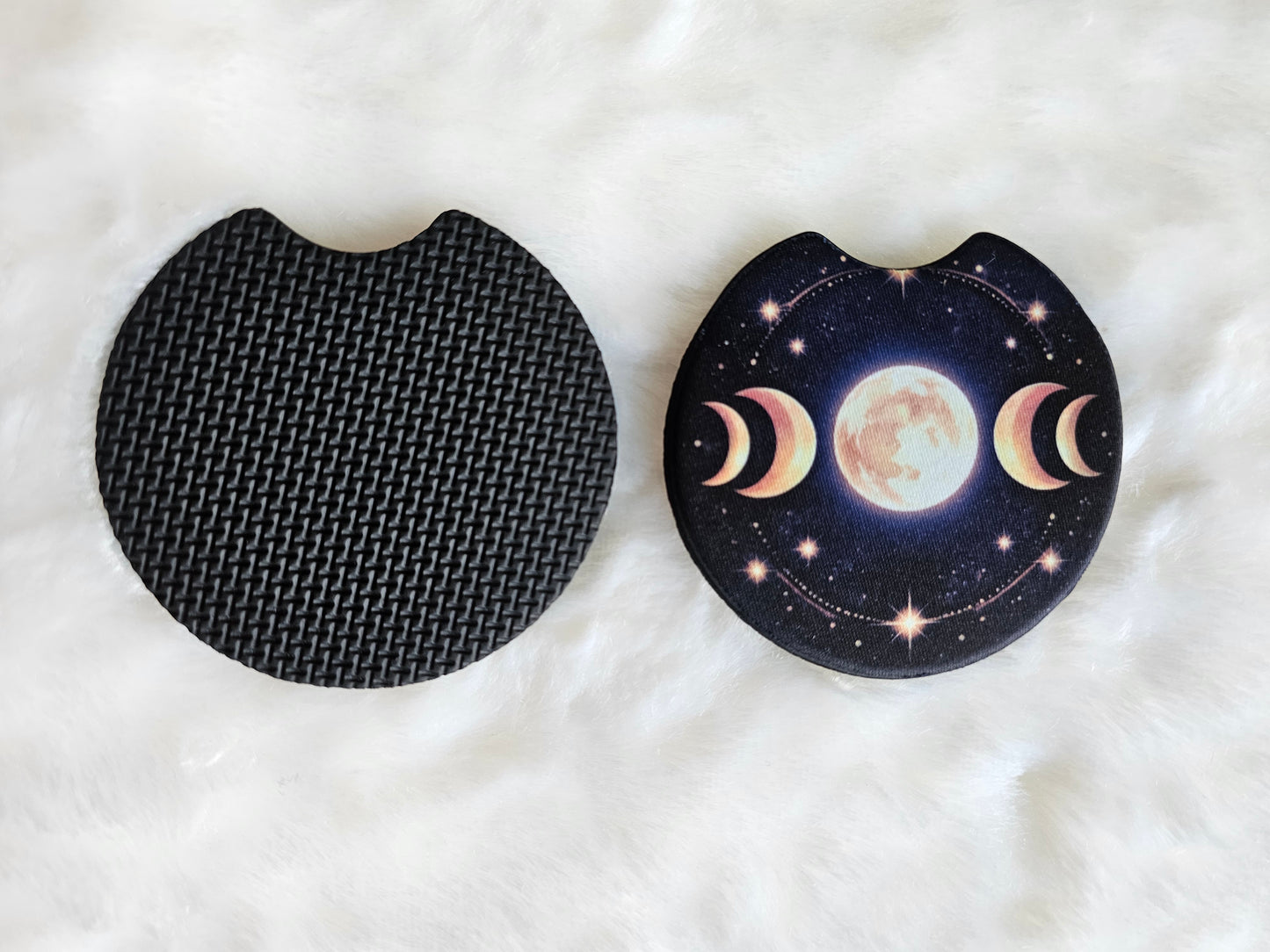 Celestial Moon Cosmic 2 Pack Neoprene Car Coaster Set