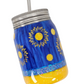 12 oz Sunflower Peekaboo Blue Wood Grain Mason Jar Epoxy Tumbler