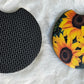 Vibrant Sunflower 2 Pack Neoprene Car Coaster Set