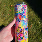 20 oz Skinny Lisa Frank Characters Rhinestone Print Sublimation Tumbler - Imperfect