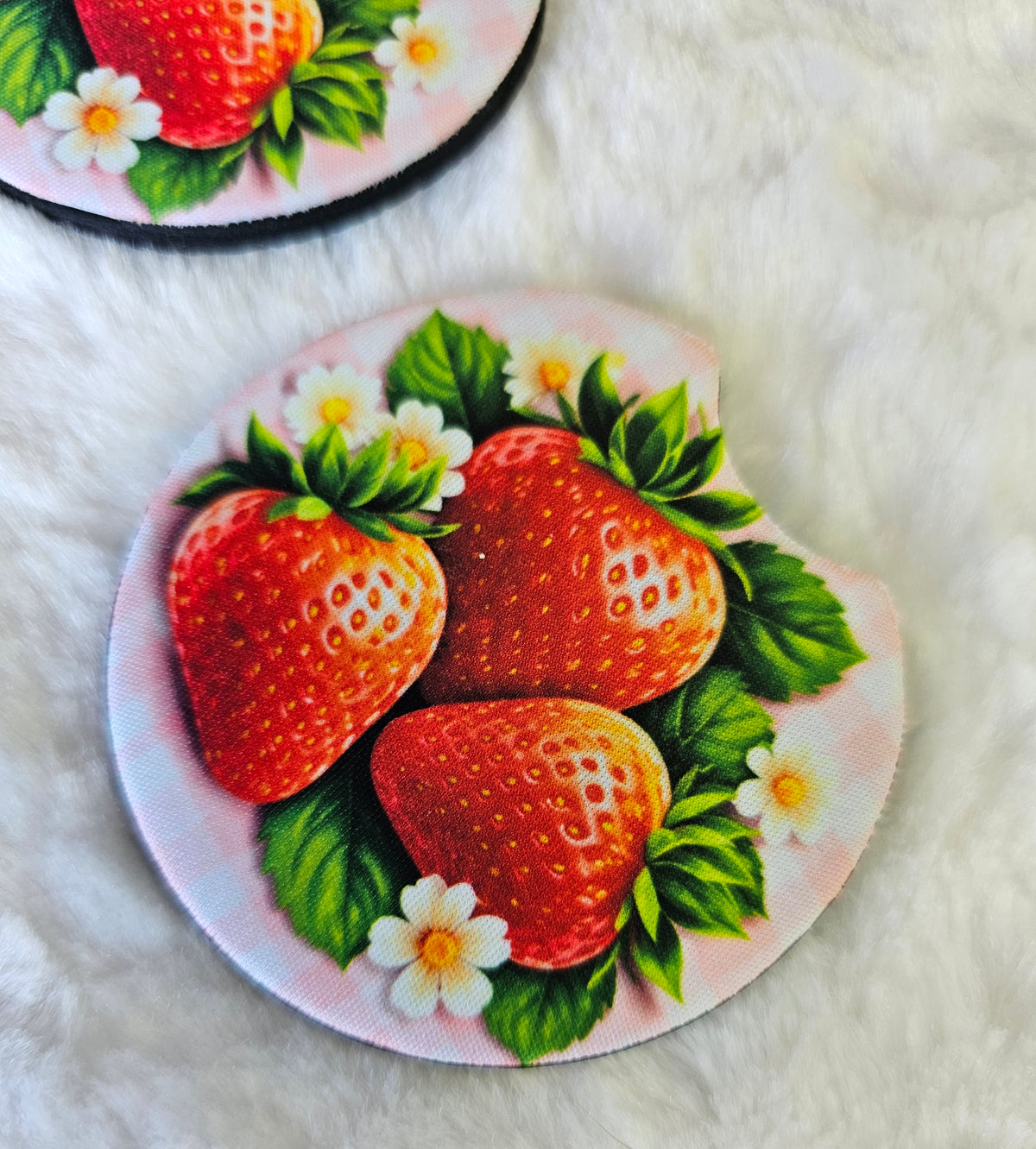 Strawberries 2 Pack Neoprene Car Coaster Set
