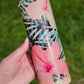 20 oz Hibiscus Tropical State Of Mind Pink Glitter Epoxy Tumbler