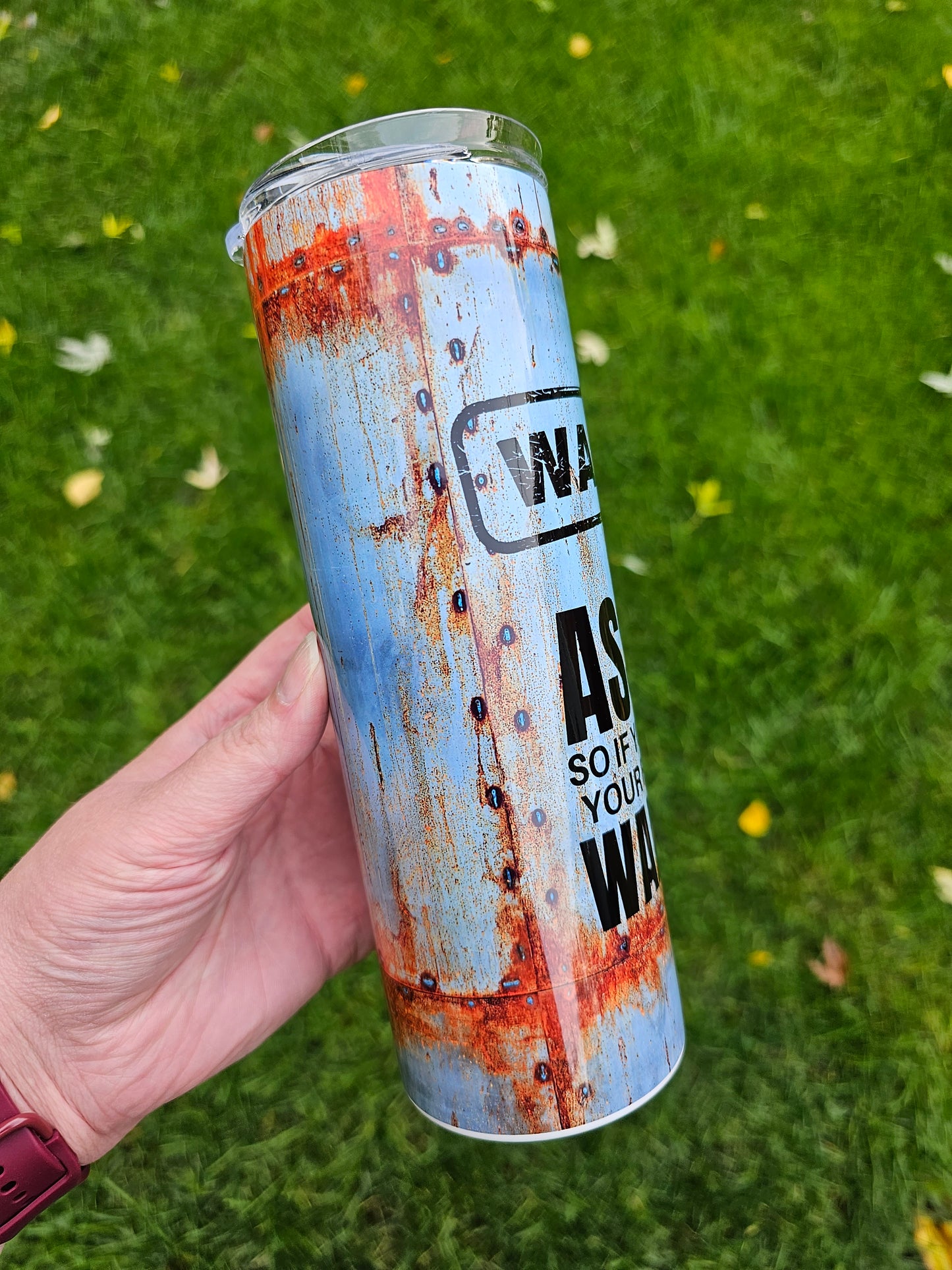 20 oz Warning Asshole Walk Away Sublimation Tumbler - Imperfect