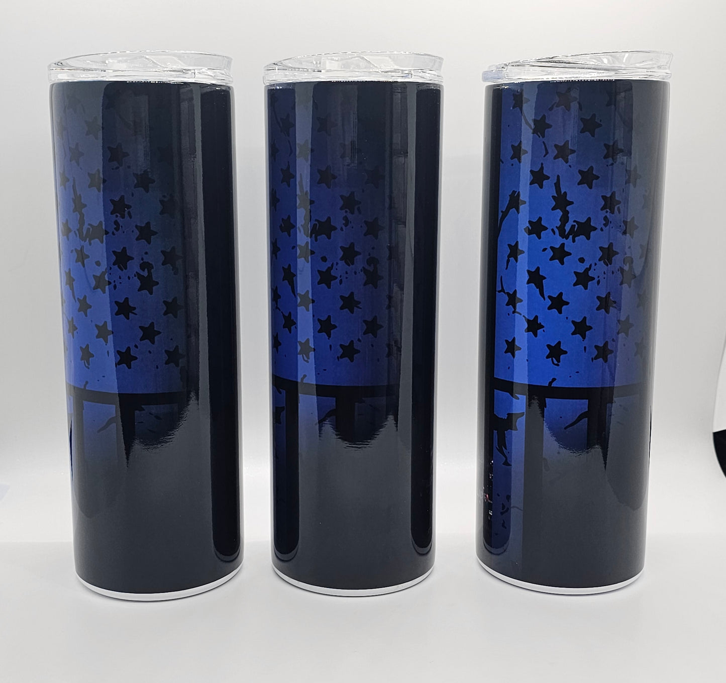 Police Back the Blue American Flag Sublimation Tumbler - Imperfect