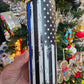 20 oz Police Thin Blue Line American Flag Glow-in-the-Dark Blue Sublimation Tumbler